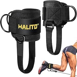 WALITO Gym Ankle Straps for Working Out - Adjustable Ankle Cuff Kickback Strap, Cable Machine Attachments Gym Accessories for Women Glute Leg Extensions, Hip Abductors Add On Equipment