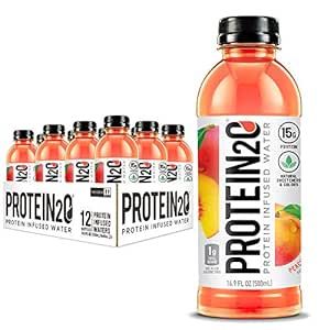 Protein2o 15g Whey Protein Infused Water, Peach Mango, 16.9 Oz Bottle (Pack of 12)