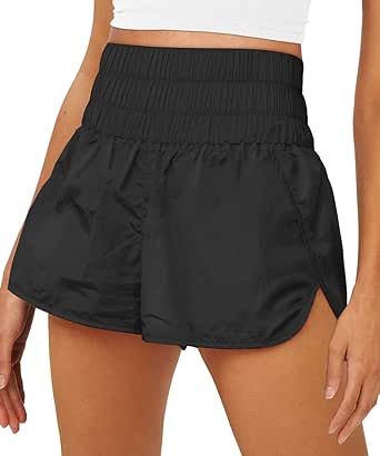 AUTOMET Womens High Waisted Athletic Shorts Elastic Casual Summer Running Shorts Quick Dry Gym Workout Shorts