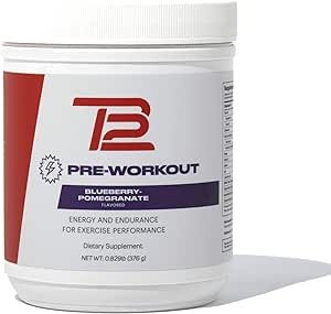 TB12 Pre Workout Powder by Tom Brady, Natural, Vegan, Stimulant Free, Caffeine Free, Low Sugar Formula. Energy Boost from Beetroot, Red Spinach, Arginine, Maca, L Citrulline. (Blueberry Pomegranate)