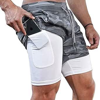 Surenow Mens Running Shorts,Workout Running Shorts for Men,2-in-1 Stealth Shorts,7-Inch Gym Yoga Outdoor Sports Shorts
