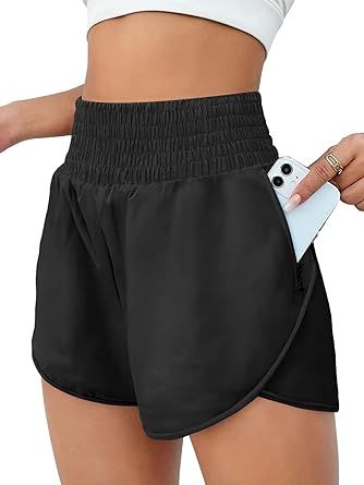 AUTOMET Women's Athletic Shorts High Waisted Running Shorts Gym Workout Shorts Casual Comfy Sport Shorts with Pockets 2023