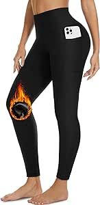 FULLSOFT Fleece Lined Leggings Women,High Waisted Thermal Warm Winter Workout Yoga Pants with Pockets