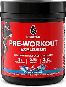 Six Star Pre Workout PreWorkout Explosion Pre Workout Powder for Men & Women PreWorkout Energy Powder Drink Mix Sports Nutrition Pre-Workout Products ICY Rocket Freeze(30 Servings)