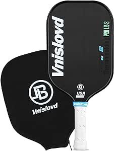 Vnislovd Carbon Fiber Pickleball Paddle - USAPA Approved T700 Pickleball Racket,16mm Honeycomb Core Paddle Cushion Comfort Grip,Elongated Thermoformed Pickleball Paddle for Novice Professional Player