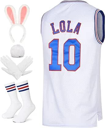 Men's Basketball Jersey Lola #10 Bugs #1 Space Movie Jersey 90S Hip Hop Clothing Shirt for Party