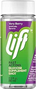 Lift | Fast-Acting Glucose Energy Juice Shots | Very Berry | Caffeine-free | 2.0 fl oz Bottles (Pack of 12)