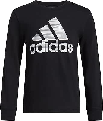 adidas Boys' Long Sleeve Cotton Camo Bos Logo T-Shirt