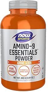 NOW Sports Nutrition, Amino-9 Essentials™ Powder, Enhanced Protein Synthesis, Amino Acids, 330-Grams