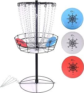 Disc Golf Basket Portable Metal Disc Golf Target Flying Disc Golf Practice Basket Indoor & Outdoor