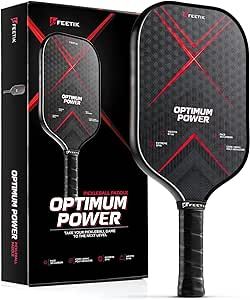 Feetik Optimum Power|Control|Set Carbon Fiber Pickleball Paddles,3D Carbon Extreme Spin Technology for Increased Control,Graphite Pickleball Rackets with Large Sweet Spot or Head-Heavy Balance