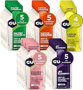 GU Energy Original Sports Nutrition Energy Gel, 24-Count, Assorted Fruity Flavors