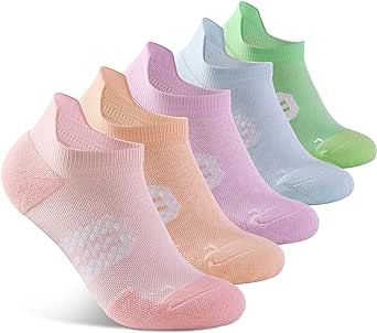 BUDERMMY Womens Ankle Compression Socks with Arch Support Athletic Low cut Running Socks for Women Workout Cushion 5 Pairs
